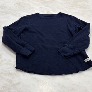 Gap Navy Long Sleeve Waffle Tee